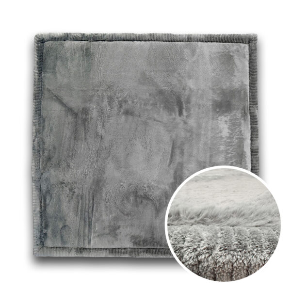 Thick square PUFFY SOFT rug, as soft as a rabbit rug – GREY