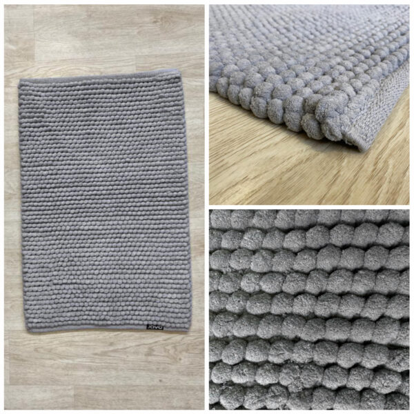 Gruby dwustronny dywanik łazienkowy 60x90 PREMIUM Popiel