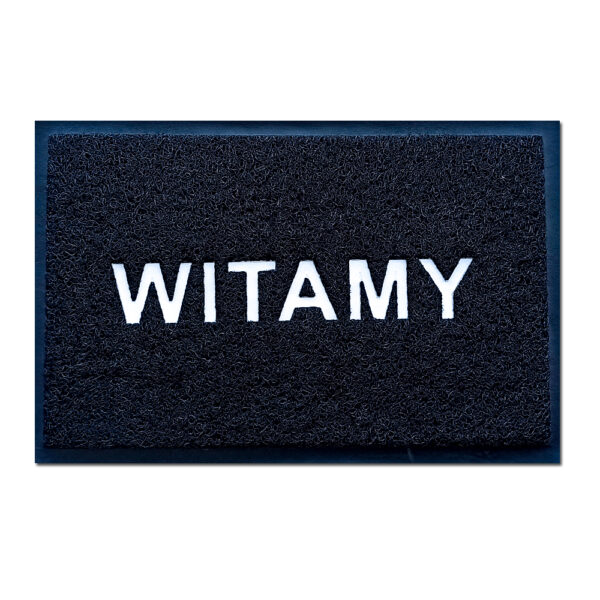 Modna zewnętrzna wycieraczka prostokątna 40x60 witamy